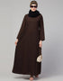 Modern Flare daily wear basic Casual Abaya In the Shade of Chocolate brown